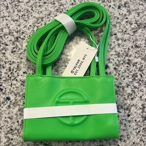 Telfar Highlighter green small shopping bag